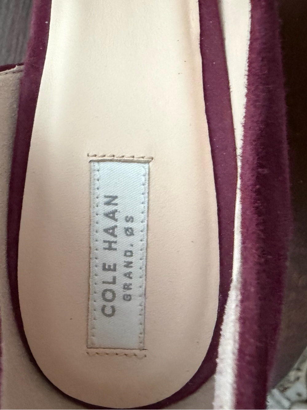 Cole Haan Grand OS Burgundy Suede D’Orsay Block Heel Pumps 8.5B - Picture 7 of 7